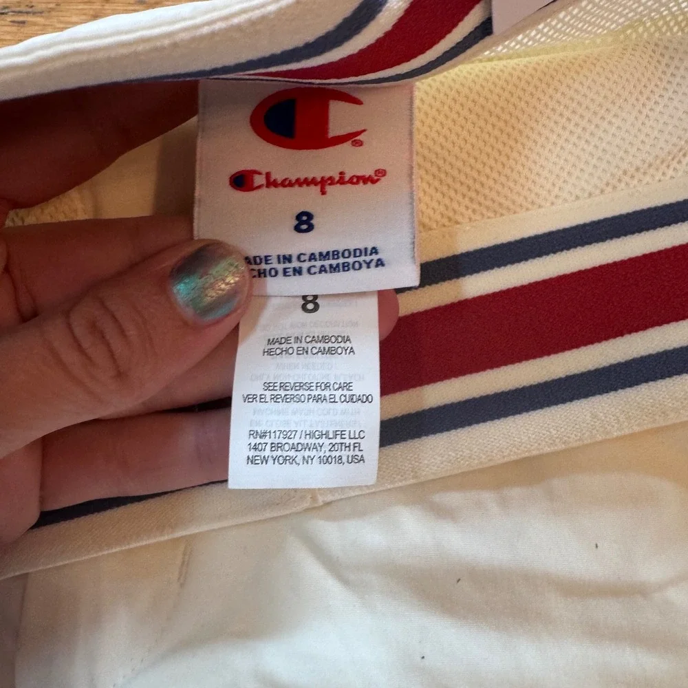 Champion Campus Skirt Womens 8 Unbleached Cotton White Mini Skirt NEW